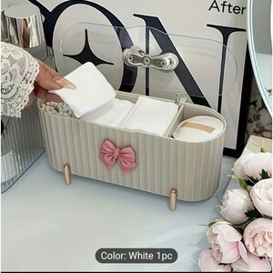 Pink or white 3grid Storage multifunctional Cosmetic organizer